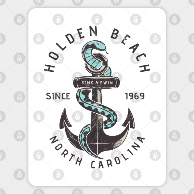 Sea Serpent Anchor Holden Beach, NC Magnet by Contentarama